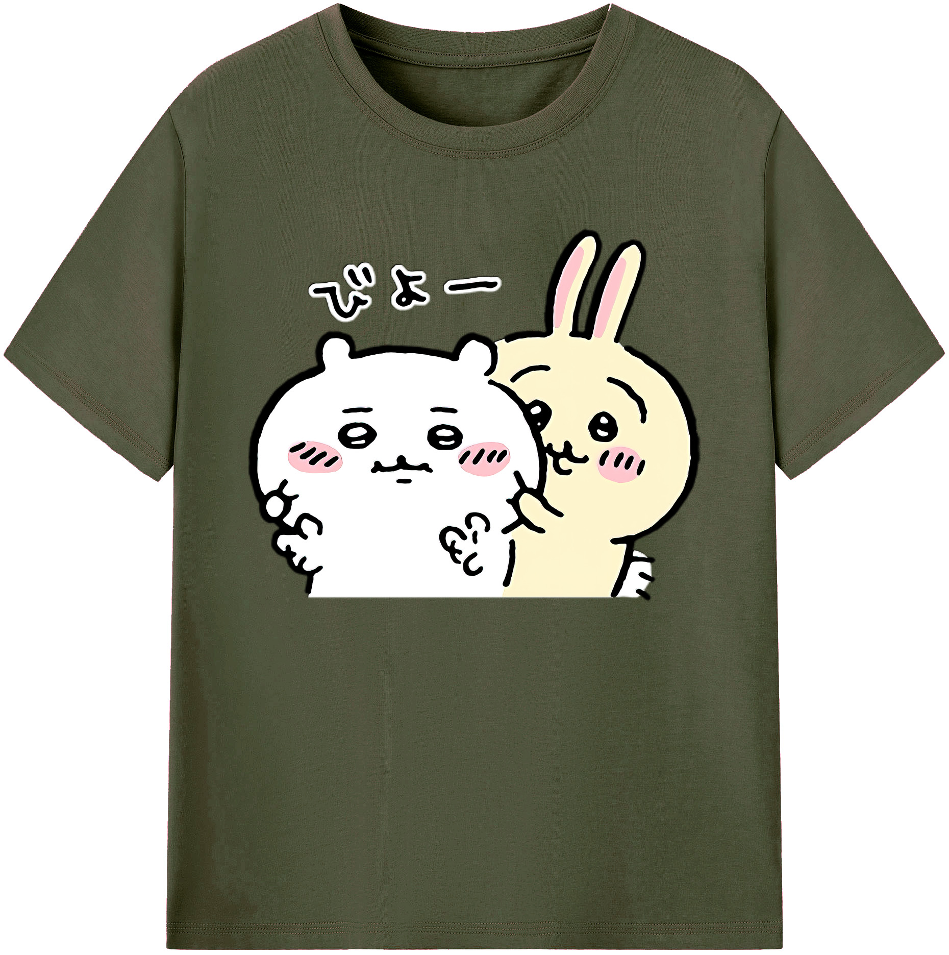 （画像用） ちいかわ うさぎ Chii-kawa usagi 綿100％ メンズ半袖Tシャツ｜肌触りやわらか＆通気性